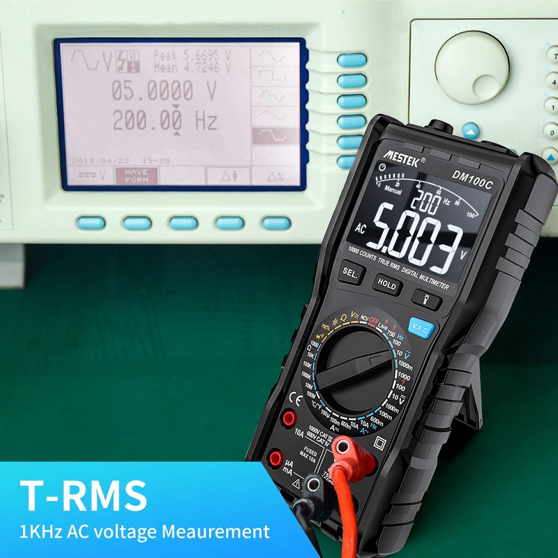 Digital Multimeter Voltage Tester AC DC Current Electric Meter MESTEK