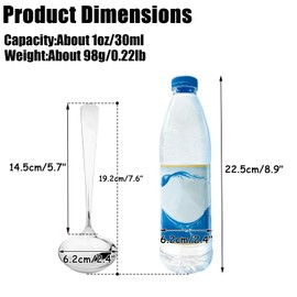 Wenkoni Small Soup Ladles,Sauce Gravy Soup Spoon Ladles,2 Pack SUS 304 Non-magnetic Stainless Steel 7.6" Round (Color:Silver).