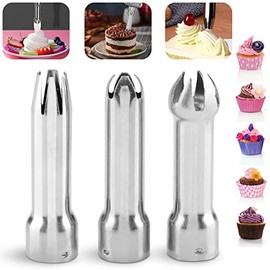 3 Piezas Juego De Boquillas Para Decoración De Pasteles, Acero Inoxidable Puntas De Cabezal Duyas Pasteleras Dispensador De Crema Batida Piezas De Pun