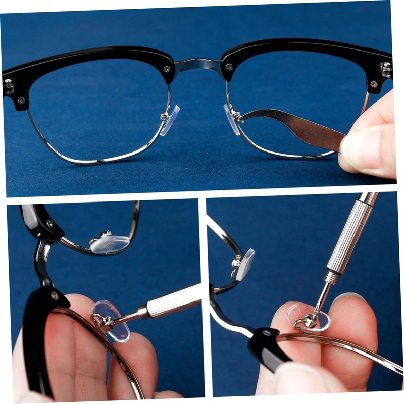 Ipetboom 1Set Eyeglass Repair Tool Precision Screwdriver Eyeglass Tweezers and