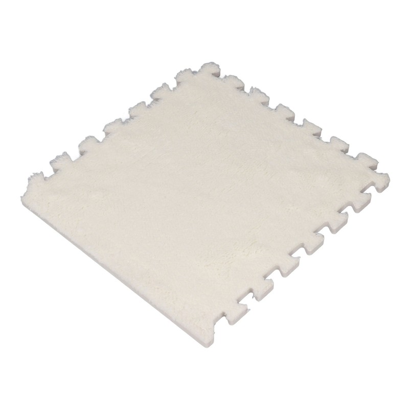 10pcs Plush Foam Floor Mat Thickened Cuttable Interlocking Carpet Tiles