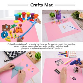 Gartful Gartful 3 PCS Nail Mats, Silicone Mat for Crafts, Arts, Jewelry Resin Casting Mold, Epoxy Resin, Coloring, Gluing, Painting, Desktop Countertop Protector Sheet, Placemat Table Pad, Pink (15.7"x11.8")