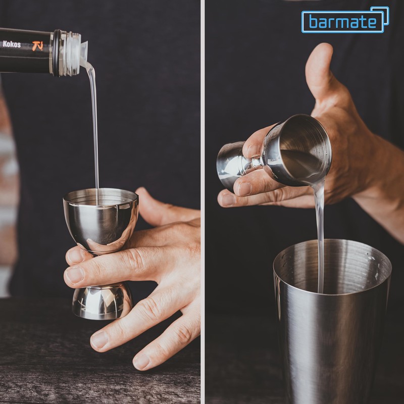 barmate Bell Jigger, Stainless Steel Measuring Cup with Filling Lines