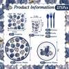 AnyDesign 25 Set Fall Party Supplies Kit Blue Porcelain Pumpkin
