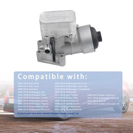FBXINTUM upgraded Aluminum Oil Filter Housing Assembly Fit for VW Amarok Passat 2.0L 2012-2014 A3 Q3 2.0L 2012-2014 2009-2018 Skoda Yeti 2010-2018 Seat Alhambra