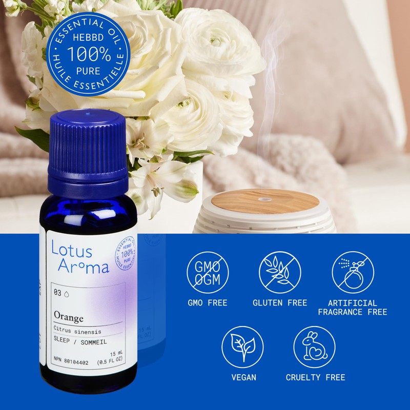 Lotus Aroma Essential Oil, Orange, 0.5 Fluid Ounce