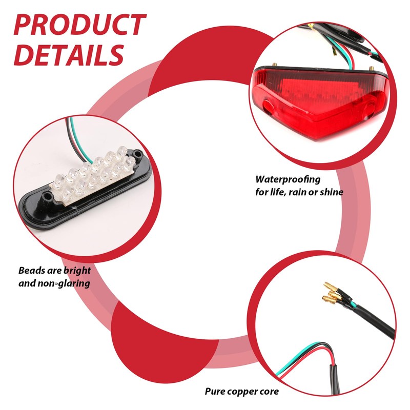 Wonvify Motorcycle Rear Light Universal