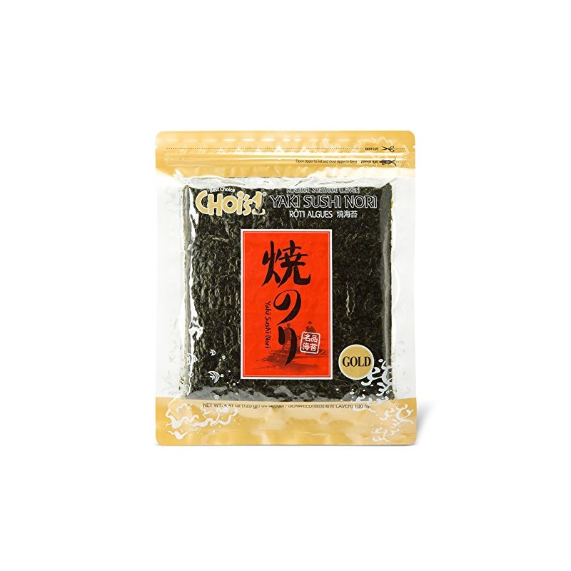 DAECHUN Sushi Nori Seaweed, Roasted, Resealable, Gold Grade Laver (50