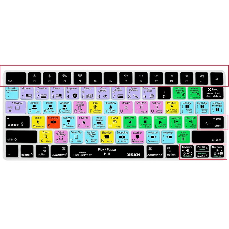 XSKN Final Cut Pro Shortcut Silicone Keyboard Cover Skin for