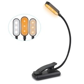 9 LEDs Clip On Book Light USB Rechargeable Reading Light with 3 Adjustable Brightness Levels Long Lasting Lightweight Light