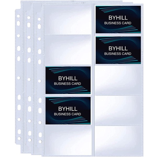 30 Pack 600 Pockets Business Card Sleeves Binder Sheets, Ultra-Clear