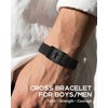 Kidbbi Mens Cross Bracelet Boys Gifts Baptism Confirmation Birthday Gifts