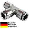 Pneumatic T-Piece Stainless Steel Compressed Air Connector V2A 12 mm