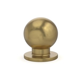 homdiy 20 Pack Champagne Bronze Cabinet Knobs, Round Satin Brass Drawer Dresser Handles Ball Metal Kitchen Hardware for Cupboard, 1 Inch