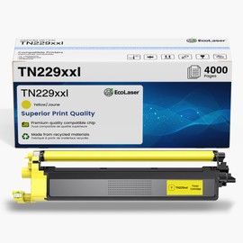 TN229XXL Yellow Toner Cartridge Replacement for Brother TN229 TN-229 TN229XL TN-229XL TN229XXL TN-229XXL Compatible with MFC-L3780CDW MFC-L3720CDW HL-L3220CDW HL-L3280CDW Printers (4000 Pages)