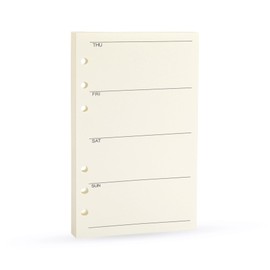 Spiral Notebook Refill Weekly Planner Refill,Undated 6 Hole Insert Paper,for Filofax,100gsm Quality, 45sheets/90pages-Harphia (A6 3.74 x 6.77'',Weekly)
