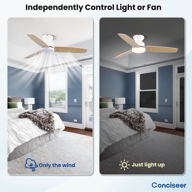 Modern Ceiling Fans with Lights, 42 Inch Ceiling Fan with