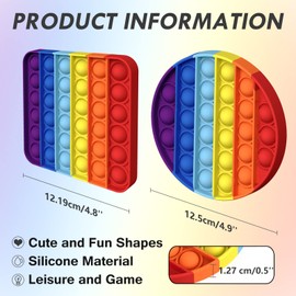 HOUT® 2 Packs Poppit Pop Fidget It Toy Set - Bubble Popet Anti-Stress Toy | Figetttoys Autism Needs Pressure Relieving Toy Rainbow