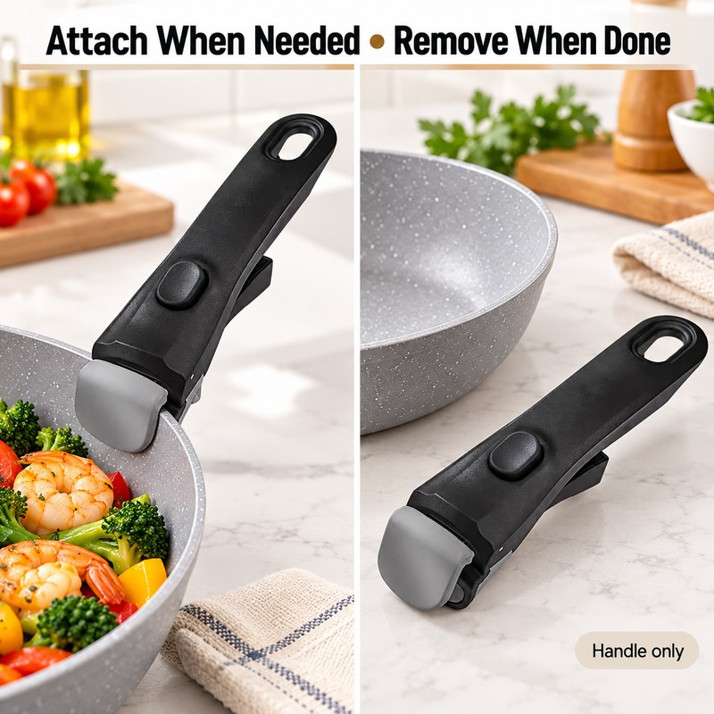 Detachable Pot Handle for Cookware – 7.5" Removable Universal Replacement