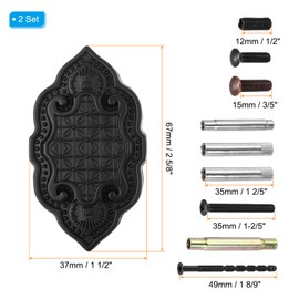 PATIKIL Door Hole Cover Plate, 2-5/8 Inch Zinc Alloy Deadbolt Cover Plate Door Reinforcement Plate for Door Hole Filling (Black, 2 Set)