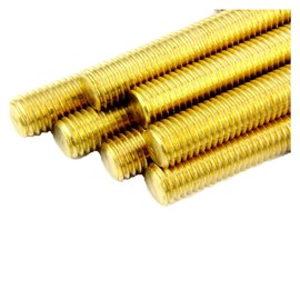 CREAP 4PCS Brass Thread Rod M3 M4 M5 M6 M8 M10 M12 M14 M16 L20mm 30 40 50 100mm Brass Metric Bolt Full Solid Brass All Thread Rod Bar Studs(20mm,M12)