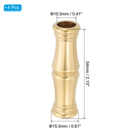 PATIKIL Lamp Solid Brass Spindle, 4 Pcs Turned Brass Spindle Slips Lamp Finial Pipe Light Fixture for 1/8 IP or M10 Lamp Rod Light Repair Decoration, 15.5 x 54mm