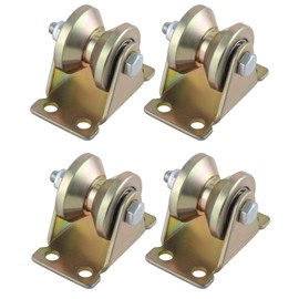 GIVIHGETI Pack of 4 Pulley 25 mm Pulleys for Ropes, V-Groove Roller Wheel with Screws Steel Swivel Castors Heavy Duty Castors Load Capacity 150 kg for Steel Ropes, Industrial Machines, Washing Line