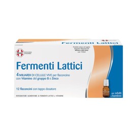 Matt, Fermenti Lattici Bambini e Adulti, con 4 Miliardi di Cellule Vive, Vitamina B2, Vitamina B6 e Zinco, Ideali per l'Equilibrio della Flora Batterica Intestinale, Senza Glutine, 12 Flaconcini