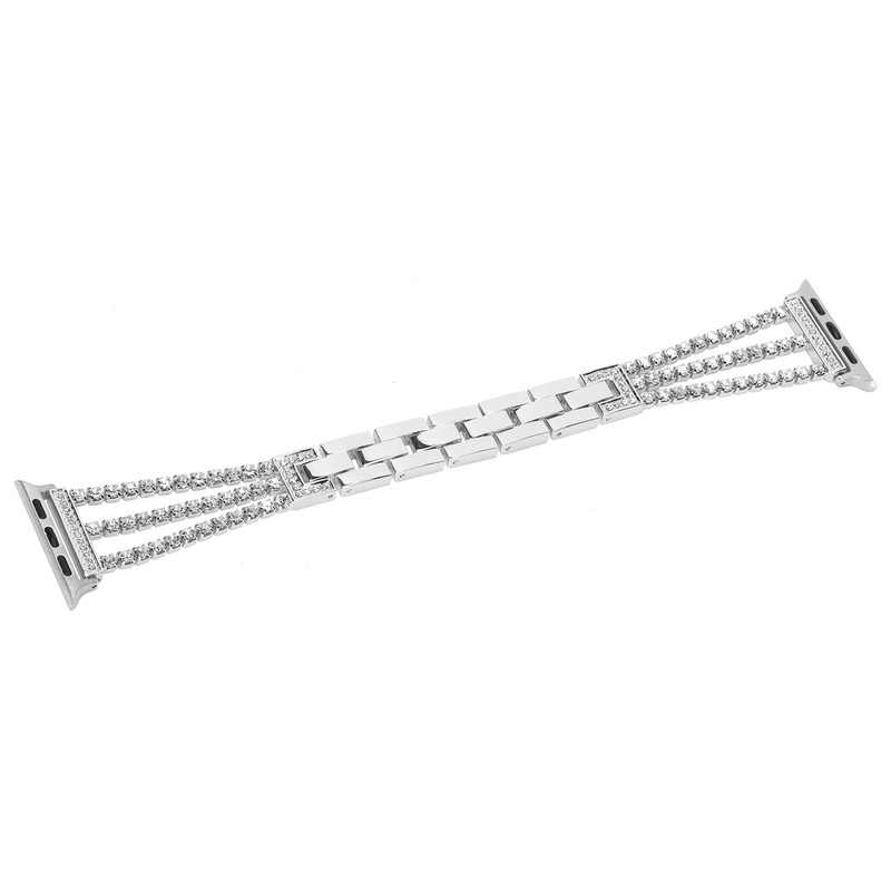 Rhinestone Brass Metal Bracelet Watch Band Strap Replacement for IOS