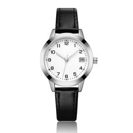 CIVO Damen-Uhr Schwarz-Leder Damenuhr-Analog Wasserdicht-Klein - Ziffernblatt Design Armbanduhr Frauen Quarz Datum Elegant Damenuhren