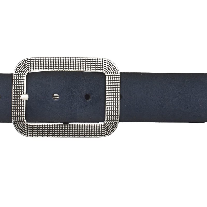 VANZETTI Women leather belt, Blue - Navy, 95 cm