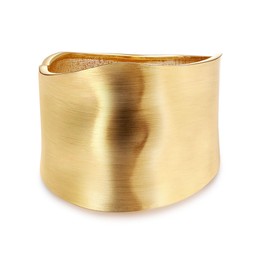 LOAYHOAY 18K Gold Plated Wide Chunky Gold Bangle Bracelets for Women Cuff Wrap Bangle Bracelets Minimalist Open Hammered Irregular Wrist Bracelets B