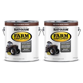 Rust-Oleum 280171-2PK Farm & Implement Enamel Primer, Gallon, Red Oxide Metal Primer, 2 Pack