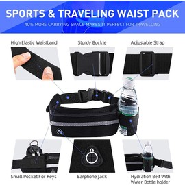 KP TECHNOLOGY Honor 50 Running Pouch Belt Waist Pack Bag - Adjustable Fitness Fanny Pack with Large Capacity for Men Women Outdoor Gym Sports Travel Compatible with Honor 50 (Black)