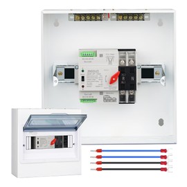 100A AC110V Automatic/Manual Transfer Switch, Millisecond Level Dual Power Automatic Transfer Switch, Photovoltaic Generator Changeover Switch, with Metal Distribution Box