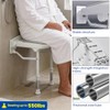 Asiento de ducha plegable montado en la pared