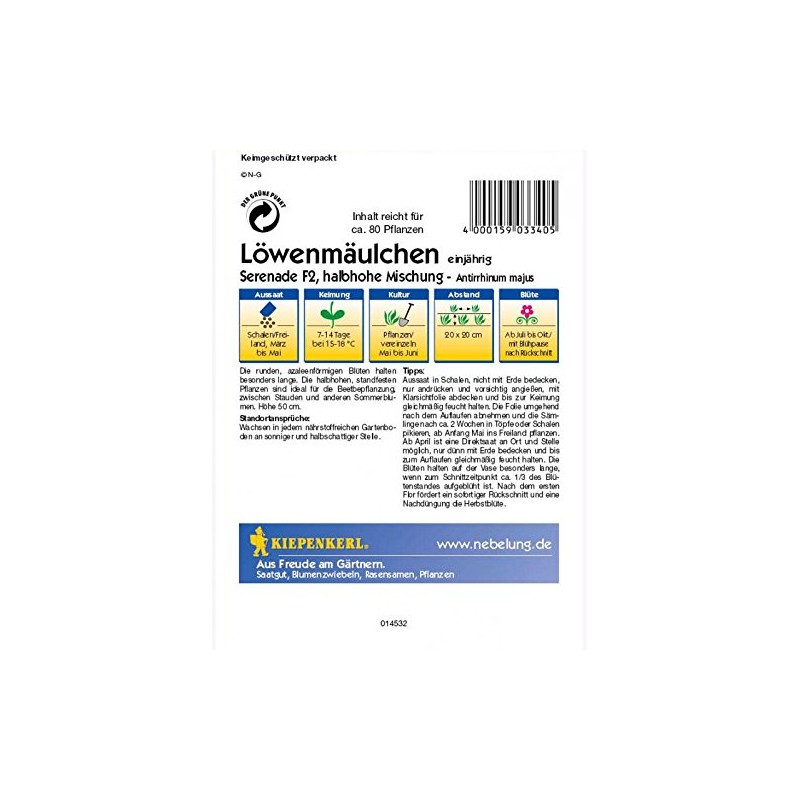 Kiepenkerl Antirrhinum Serenade F2