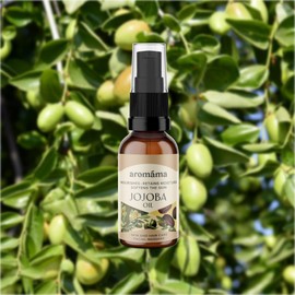aromáma - Jojoba Oil 50ml - Simmondsia Chinensis Cold Pressed Oil - For Skin & Hair - Fast Absorbing - Sensitive Skin - Dry Hair - Stretch Marks - Makeup Cleaner - Aromatherapy