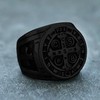 REchoLI Cross Ring for Man Black Stainless Steel Saint Benedict