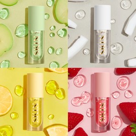 Lip Plumper Gloss Lip Oils, Crystal Transparent Lip Lotion Lip Balm Hydrating Lip Gloss, Long-Lasting Moisturising Lip Care Shine Sexy Lip Tint (#A Set)