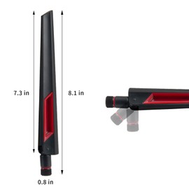 WiFi 6 6E Tri-Band 2.4GHz/5GHz/6E 9dBi Omnidirectional Antenna for PC Desktop Computer PCI-E WiFi 6E Network Card USB Bluetooth Card Wireless Router（2Pack-Black），Eifagur