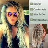 Fencca Long Curly Wigs for Women Ash Blonde Curly Synthetic