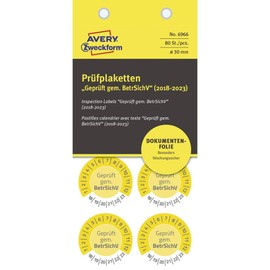Avery Zweckform 6966 Test Disc, Diameter 30 mm, 10 sheets/80 Labels (Yellow)