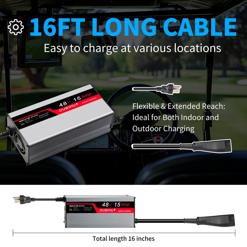 48V 15A Golf Cart Battery Charger for EZGO RXV &