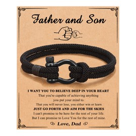 PINKDODO Fathers Day Gift from Son for Dad To My Son Bracelet Gifts from Dad, Father Son Gifts, Dad Daday and Son Birthday Gifts