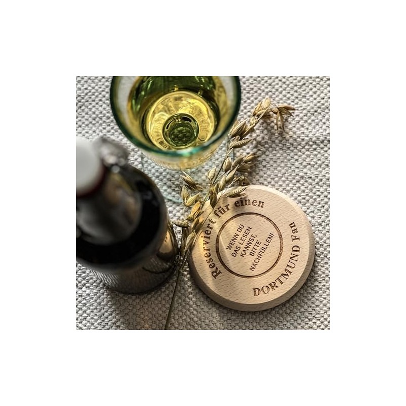 Spruchreif Coasters for Drinks, Wooden Coasters for Drinking Glasses, 2-in-1