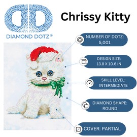 Diamond Dotz Chrissy Kitty Cat Diamond Painting Kits for Adults - Diamond Art Kits a Relaxing Creative Craft Kit with Dotz Gems 10x13