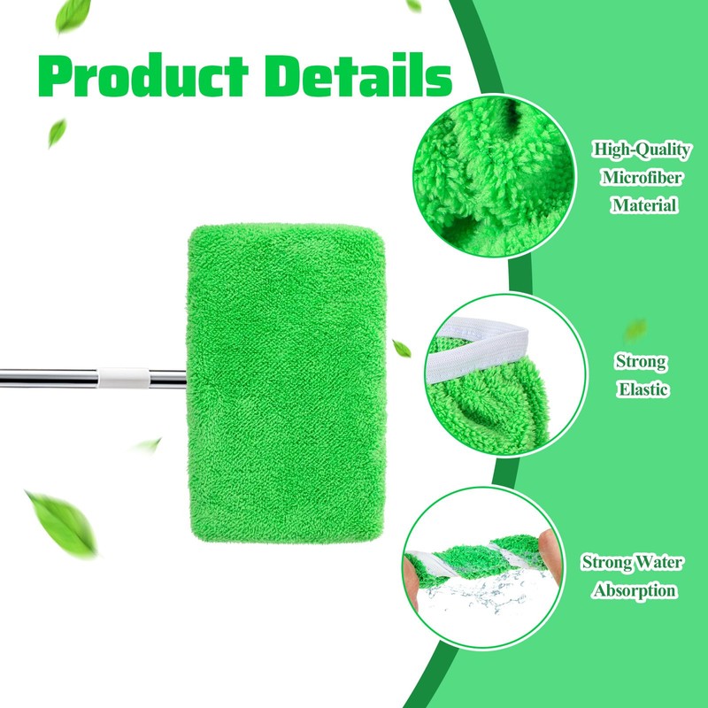 Aeaocvo 2 Pack Microfiber Mop Pads Reusable Mop Pads for