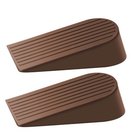 Door Stop, Large Door Wedges Heavy Duty Rubber Door Stop Wedge Brown Door Wedge Stopper for Floor, Non-Slip Door Holder for Patio, Outdoor, Home, Schools, Offices, Garage, 2 Pack