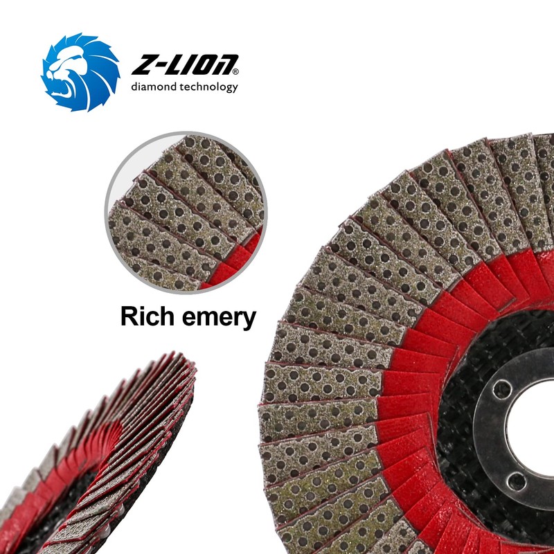 Z-LION 4 Inch Diamond Flap Disc 120 Grit Sanding Wheel